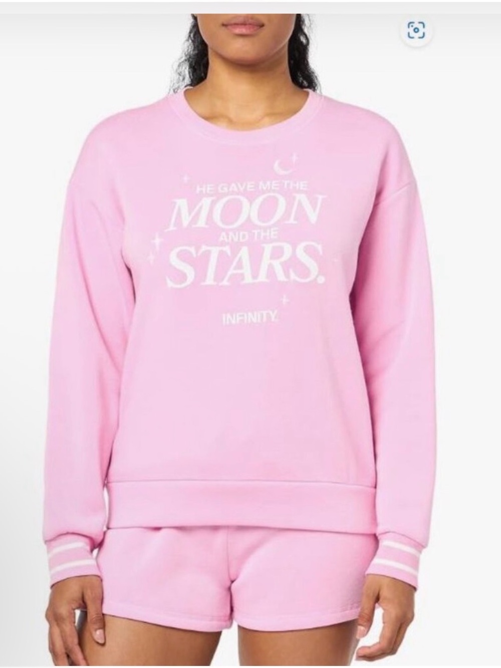 PJ Salvage 'Moon and the Stars' 2 PC Fleece Pajama set in Pink- NWT L